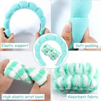 Zkptops Spa Headband for Washing Face Wristband Set Sponge Makeup Skincare - Image 5