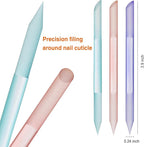 3 Pieces Glass Cuticle Pusher Cuticle Remover Glass Nail File Dual Ended - Image 2