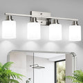 Ascher Bathroom Light Fixtures, 4-Light Vanity Light Over Mirror, Brushed by Ascher