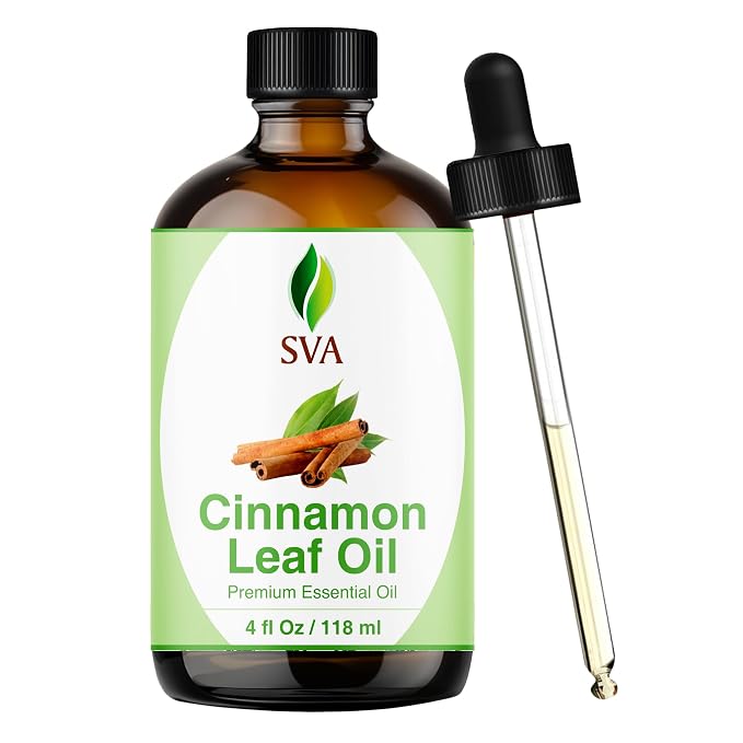 SVA Cinnamon Leaf Essential Oil – 4 Fl Oz – 100% Natural Cinnamon Oil by SVAORGANICS