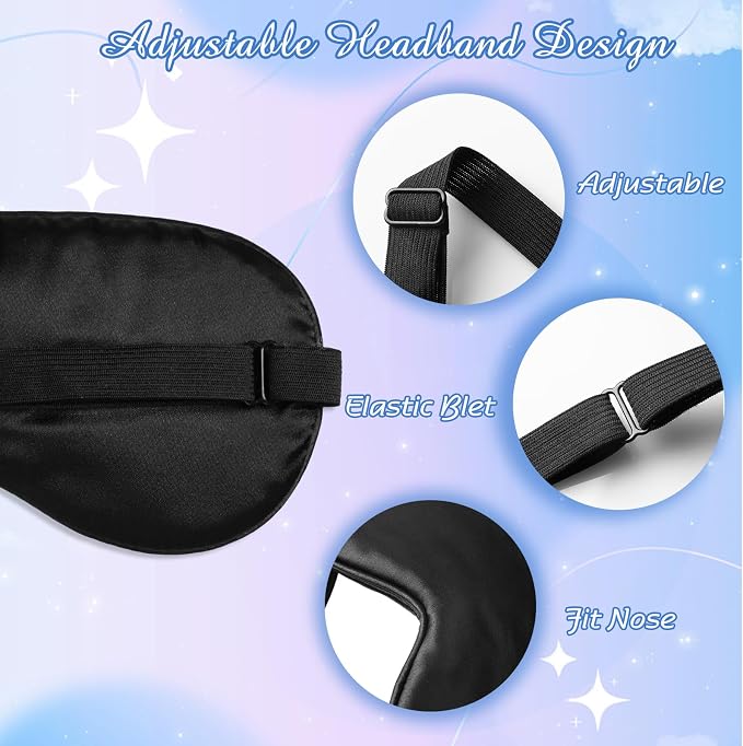 BBTO 8 Pcs Sleep Mask, Silk Eye Mask - Image 3
