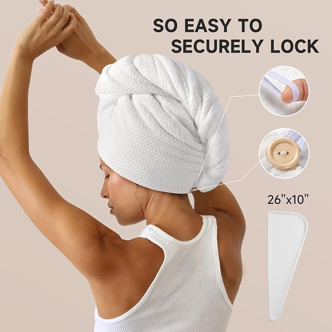 Umisleep 3 Pack Microfiber Hair Towel Wrap - Image 5