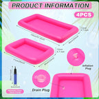 Leitee 4 Pcs Inflatable Ice Serving Bars Buffet Serving Tray Drink Cooler - Image 2
