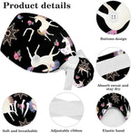 Women's Working Caps with Scrunchies Tarot Pattern Background Lace-Up Hat - Image 4