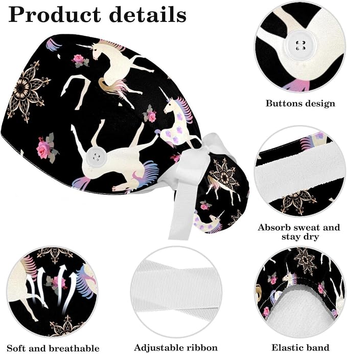 Women's Working Caps with Scrunchies Tarot Pattern Background Lace-Up Hat - Image 4