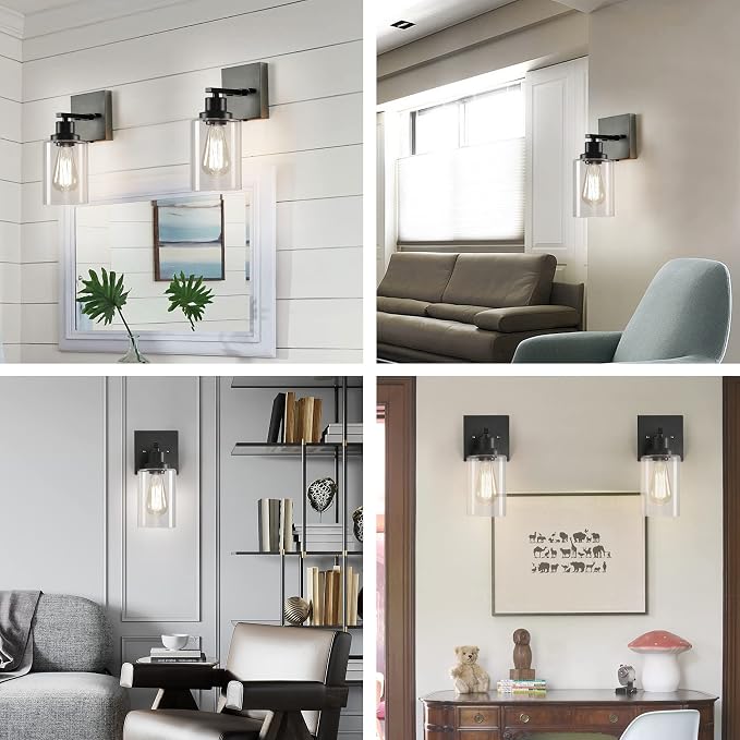 Plug in Wall Sconces, 2 Pack Wall Lamp, Rustic Plug in Wall Light Sconces - Image 6