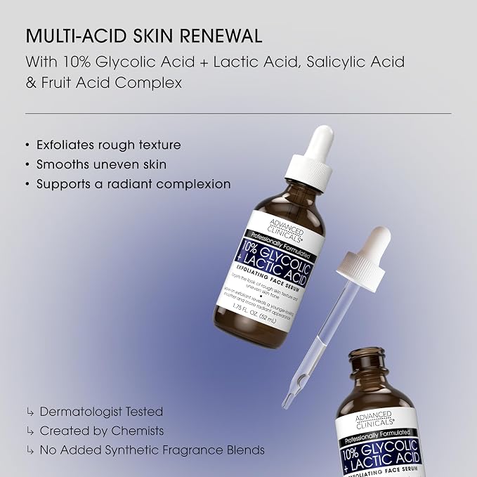 Advanced Clinicals Exfoliating 10% Glycolic Acid Serum - Image 2