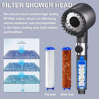 Filtered Shower Head with Handheld, ion High Pressure 4 Spray Mode Showerhead - Image 2