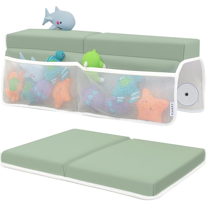 Comfortable Baby Bath Kneeler and Elbow Rest Pad Set – Thick Memory Foam Bath by Toodly