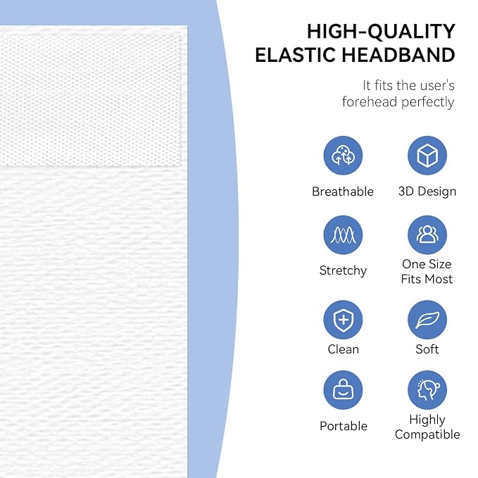 Disposable Headbands for Spa & Facials – 48pcs White Headbands for Women – - Image 9