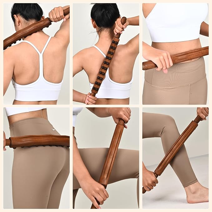 Guasha Wood Massage Stick Tools Wooden Therapy Scraping Lymphatic Drainage - Image 2