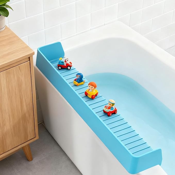 Bathtub Splash Guard for Kids, 2.6 FT Silicone Bathtub Play Shelf by Unknown