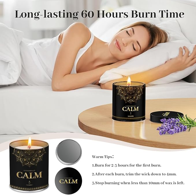 WarmEmbrace Lavender Scented Candles, 9 Oz Jar Candles - Image 6