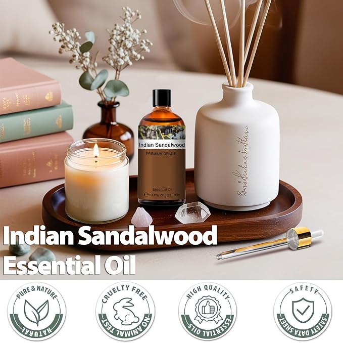 PHATOIL Indian Sandalwood Essential Oil, Pure Premium Natural Oil - Image 3