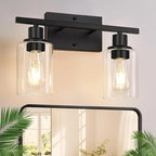 Indoi Matte Black 2-Light Bathroom Vanity Light by Indoibrightenyourbathroom