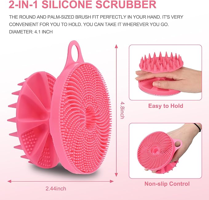 INNERNEED 2-in-1 Silicone Body Scrubber and Scalp Massager Shampoo Brush - Image 2