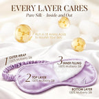 LULUSILK 100% Mulberry Silk Sleep Mask, Lavender Silk Eye Cover - Image 3