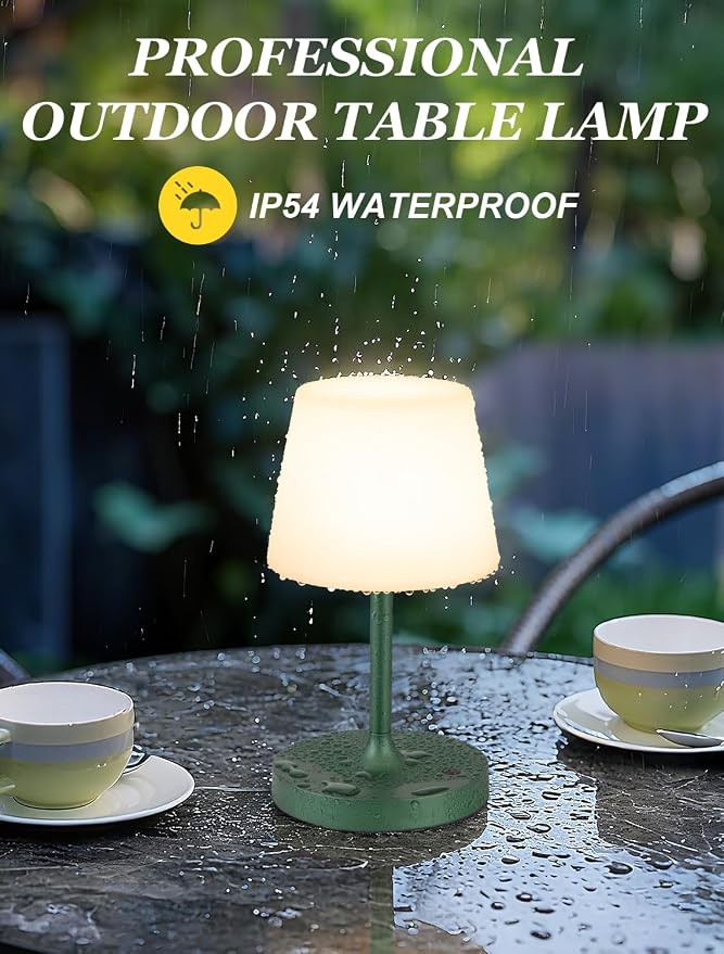 Kakanuo Green Cordless Shower Lamp Waterproof, Rechargeable Cordless Lamp - Image 5