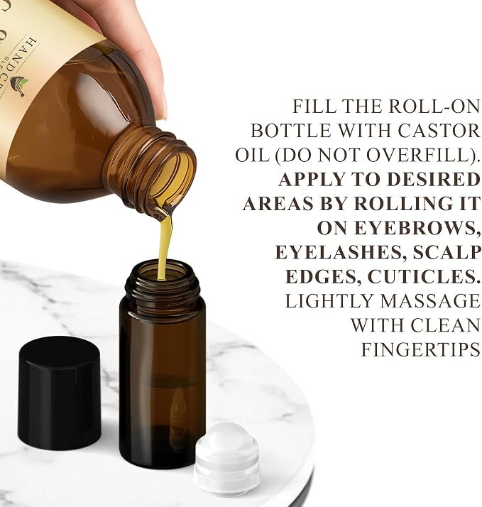 Handcraft Blends Cold-Pressed Organic Castor Oil 16 Fl Oz | Glass Bottle | Roll - Image 5