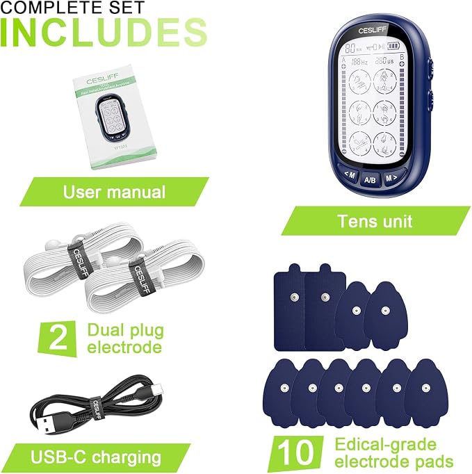 CESLIFF Dual Channel TENS EMS Unit Large Screen 24 Modes 36 Levels Intensity - Image 8