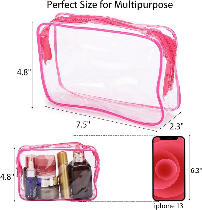 Tbestmax 10 Pcs Clear Cosmetic Bags Small Makeup Bags Portable Waterproof - Image 2