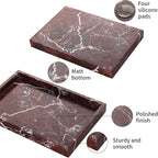 Marble Bathroom Vanity Tray, Natural Luxury Vanity Home Kitchen Bathroom Table - Image 3