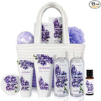 BODY & EARTH Spa Gift Baskets for Women 11pcs Lavender Gift Sets by BODYEARTH