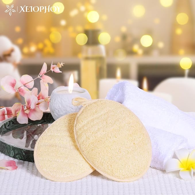 2PCS Natural Exfoliating Loofah Body Scrubber, Premium Loofah Exfoliating Body - Image 5