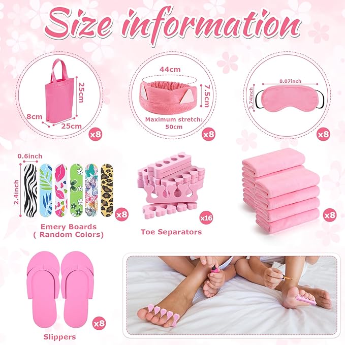 Jeyiour 72 Pcs Foot Spa Set for Girls Include Foot Tub Washbasin Hand Towels - Image 3