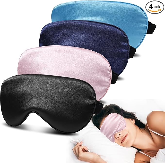 4 Pack Super Soft Silk Sleep Mask by JroyJoy