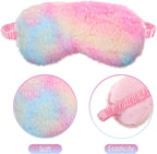 2 Pcs Plush Eye Mask Soft Sleeping Blindfold Eye Cover Comfortable Furry Faux - Image 3