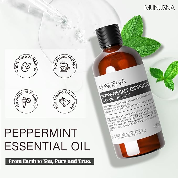 Peppermint Essential Oil, 100% Pure & Natural Peppermint Oil 100ML, Premium - Image 2