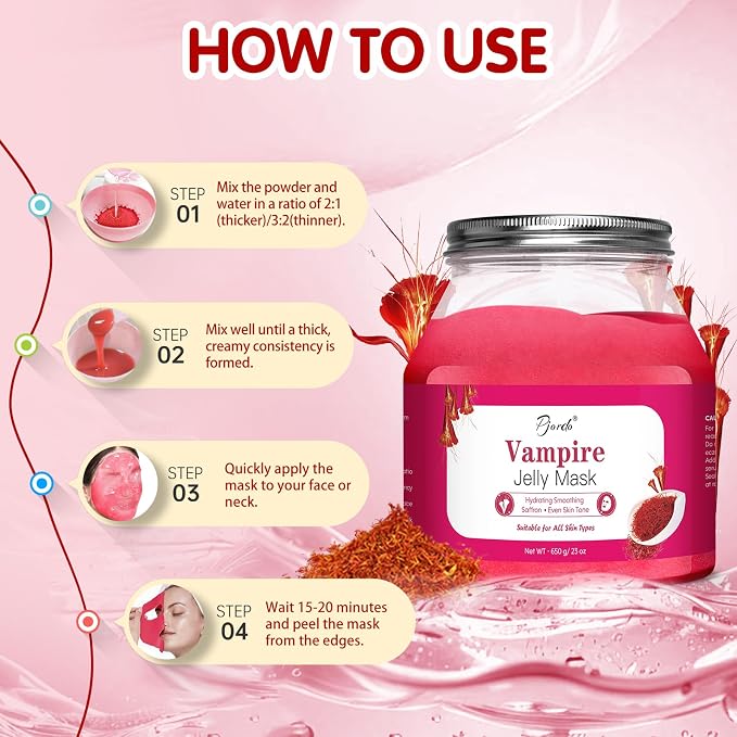 Pjordo Jelly Masks for Facials Professional, Vampire Jelly Mask Powder - Image 7