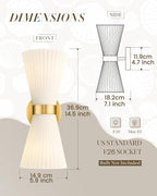 Gold Sconce Wall Lighting, HWH Single Wall Vanity Light Fixture Brushed Gold - Image 2