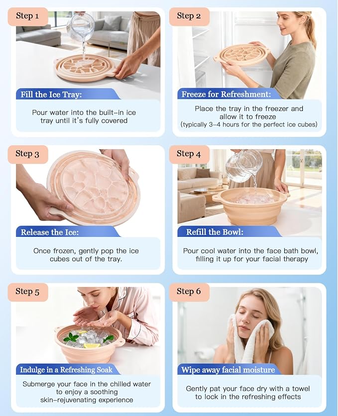 Face Ice Bath Bowl with Built-in Ice Tray - Image 6