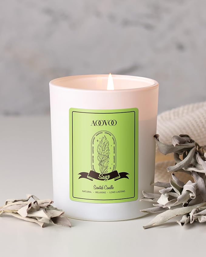 AOOVOO Sage Scented Candles for Women - Image 3