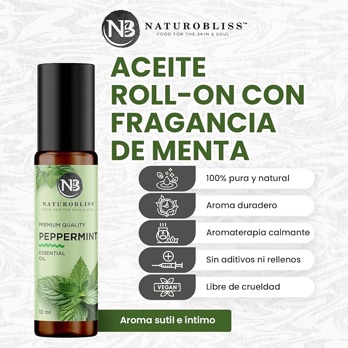 NaturoBliss Peppermint Essential Oil Roll-On, 10 ml - Image 3