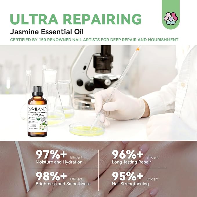SAVILAND Jasmine Essential Oil for Cuticle Nails Hands: Ultra Repairing Cuticle - Image 7