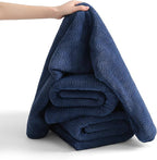8 Piece Bath Towel Set Navy |2 Oversized Large Bath Sheet, 2 Hand Towels - Image 4