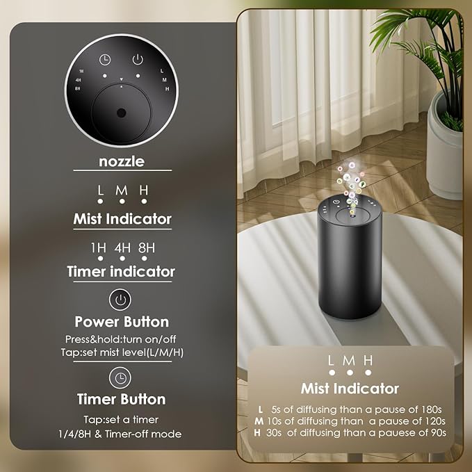 Waterless Essential Oil Diffuser, Portable Aromatherapy Diffuser, Mini Scent - Image 5
