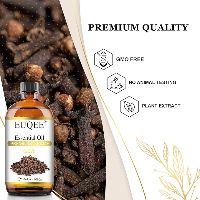 EUQEE Clove Essential Oil Large Capacity Premium Clove Bud Oil - - Image 3