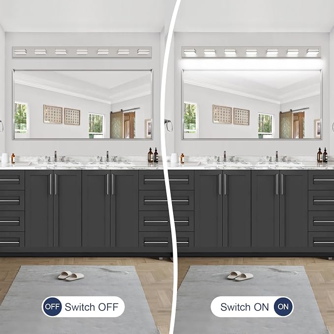 SineRise LED Modern Bathroom Vanity Light Fixtures, Brushed Nickel Modern - Image 6