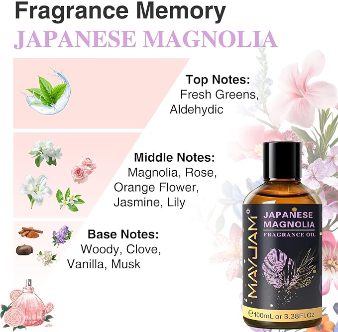 MAYJAM 100ML/3.38FL.OZ Japanese Magnolia Fragrance Oils - Image 4