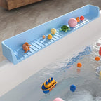 Splash Guard for Bathtub Kids, Longer Silicone Bathtub Water Guard, Toy Tray by Aqqwxyq