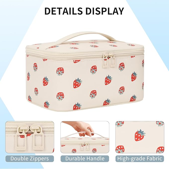 OCHEAL Makeup Bag, Travel Makeup Organizer Bag, Large Capacity Cosmetic Bags - Image 7