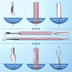 2PCS Metal Lilac Cuticle Pusher and Cutter Remover Salon Quality Stainless - Image 2