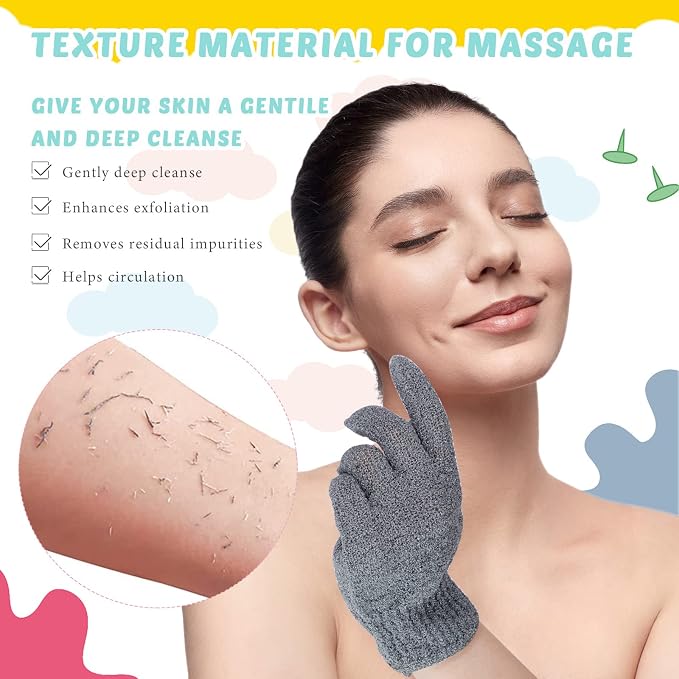 4 Pack Exfoliating Washcloth Back Scrubber Set, 2 Exfoliating Body Scrubber - Image 4