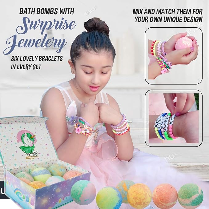 Bath Bombs for Kids with Surprise Inside, Unicorn Bath Bombs for Girls with - Image 5