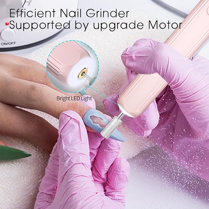 Electric Nail Drill, Professional Manicure Pedicure Kit, Cordless Electric Nail - Image 5
