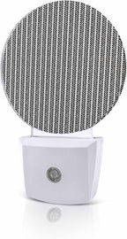 Night Lights Auto Sensor Gray Pinstripes Night Light Woven Denim Striped Round by Home+L6